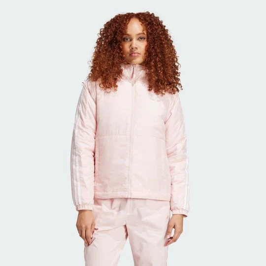 Zdjęcie produktu Kurtka Essentials 3-Stripes Insulated Hooded Adidas Sandy Pink
