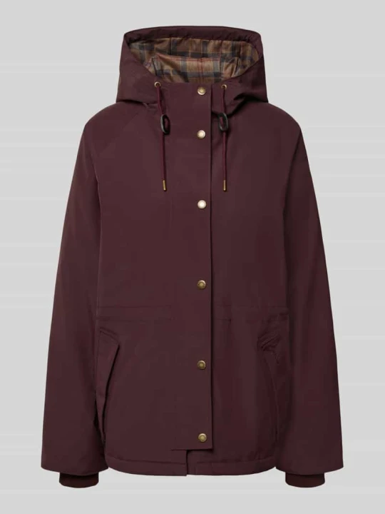 Zdjęcie produktu kurtka funkcyjna o luźnym kroju z kapturem model 'HESTER WATERPROOF' Barbour Bordowy