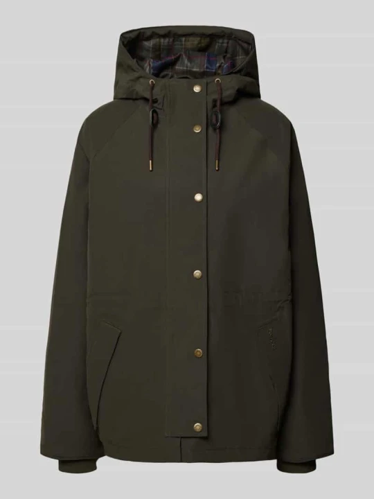 Zdjęcie produktu kurtka funkcyjna o luźnym kroju z kapturem model 'HESTER WATERPROOF' Barbour Oliwkowy