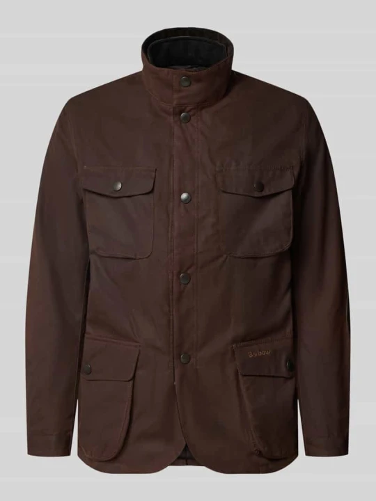 Zdjęcie produktu kurtka funkcyjna o kroju regular fit z woskowanym splot twill model 'OGSTON' Barbour Ciemnobrązowy