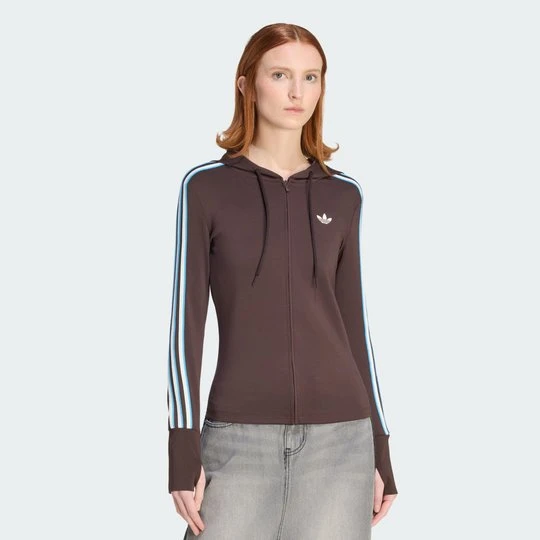 Zdjęcie produktu Kurtka HOODED TREFOIL ZIPPER Adidas Aurora Coffee