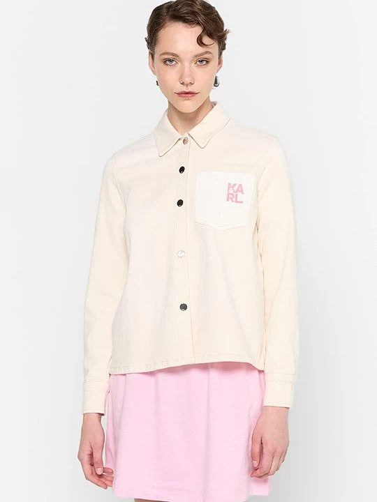 Zdjęcie produktu Kurtka jeansowa KARL LAGERFELD mleczny