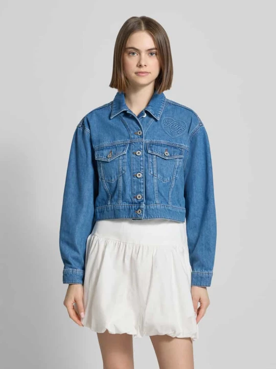 Zdjęcie produktu kurtka jeansowa krój regular fit mieszanka bawełny model 'GALATEA_B' Hugo Jeansowy niebieski