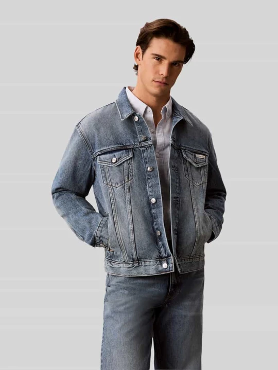 Zdjęcie produktu Kurtka jeansowa o kroju krój regular fit z czystej bawełny Calvin Klein Jeans Jeansowy niebieski