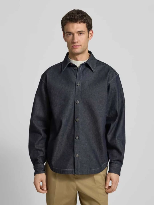 Zdjęcie produktu Kurtka jeansowa o kroju oversized z czystej Bawełna Model 'EMIKOL' Hugo Niebieski