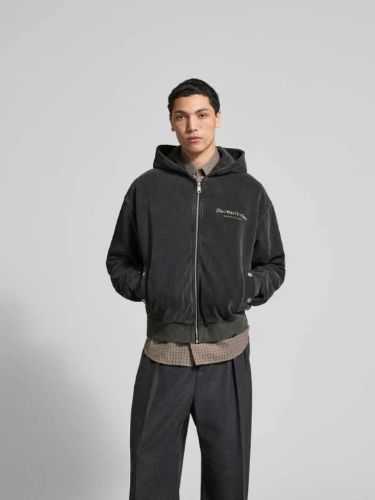 Zdjęcie produktu Kurtka jeansowa o kroju oversized z Mieszanka bawełny Don't Waste Culture Antracytowy