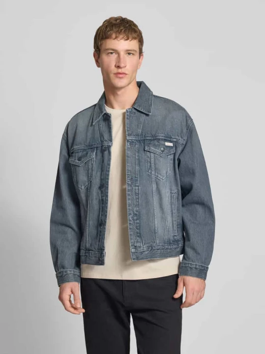 Zdjęcie produktu Kurtka jeansowa o kroju regular fit z czystej bawełny Calvin Klein Jeans Średnioszary
