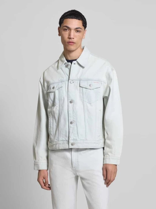 Zdjęcie produktu Kurtka jeansowa o kroju regular fit z czystej bawełny model '90S BLEACHOUT' Calvin Klein Jeans Jasnoniebieski