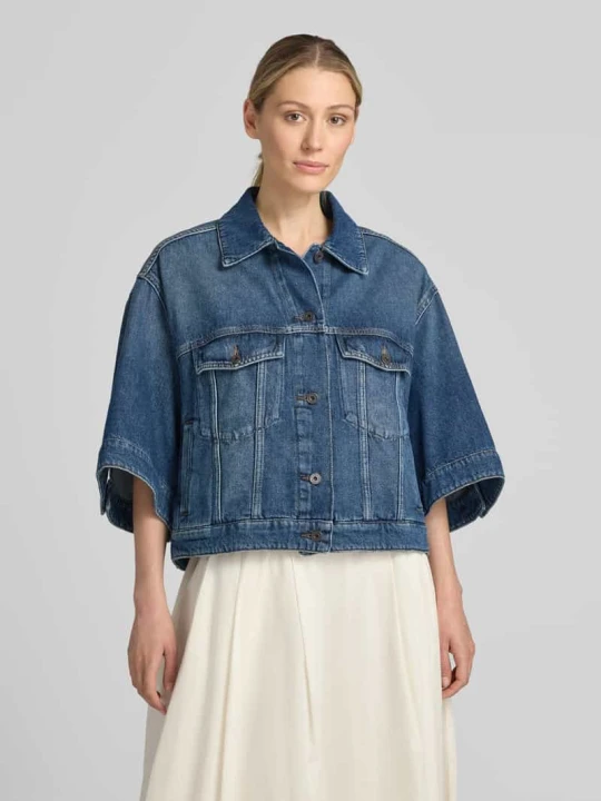 Zdjęcie produktu Kurtka jeansowa o kroju regular fit z czystej bawełny model 'LIUTI' Weekend Max Mara Jeansowy niebieski
