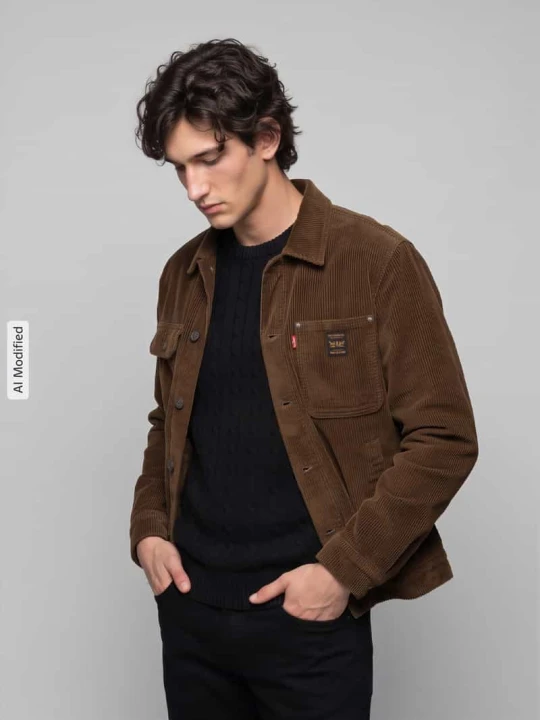 Zdjęcie produktu kurtka jeansowa o kroju regular fit z fakturą sztruksu Levi's Średniobrązowy