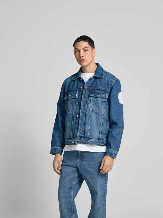 Zdjęcie produktu Kurtka jeansowa o kroju regular fit z kieszeniami na piersi ISNURH Jeansowy niebieski