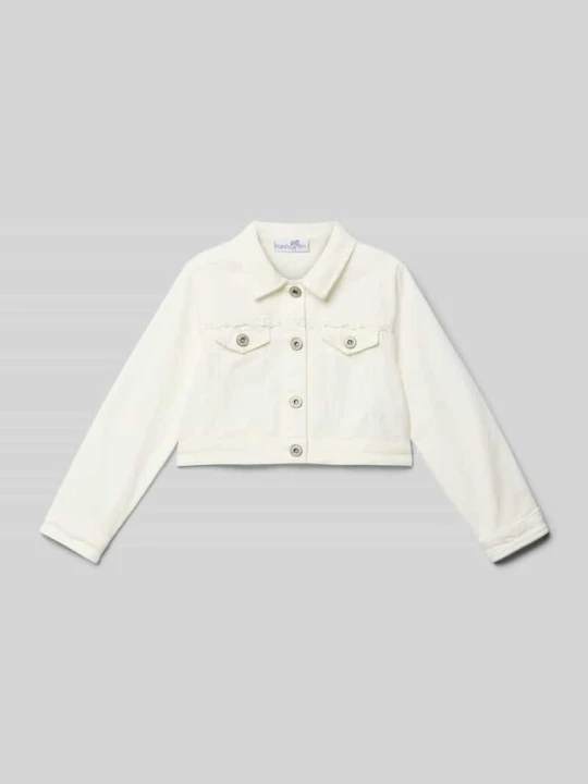 Zdjęcie produktu Kurtka jeansowa o kroju regular fit z koronkowymi bodiurami Happy Girls Écru