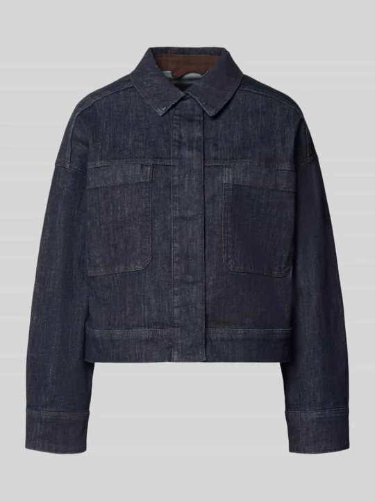 Zdjęcie produktu kurtka jeansowa o kroju regular fit z mieszanka bawełny model 'Hollins' Opus Ciemnoniebieski