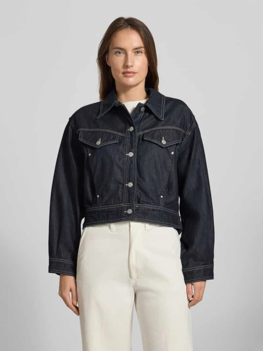 Zdjęcie produktu Krój regular fit Kurtka jeansowa z Mieszanka bawełny i lyocellu Model 'BOMBER TRUCKER 1.0' Boss Ciemnoniebieski