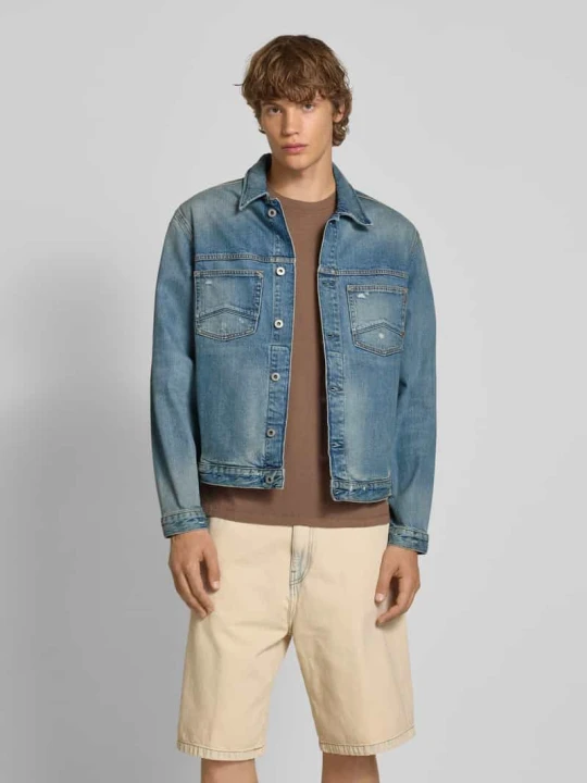 Zdjęcie produktu Kurtka jeansowa o kroju regular fit z mieszanki bawełny model ‘HORSHAM PALE TINT’ Pepe Jeans Jeansowy niebieski