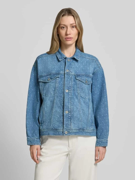 Zdjęcie produktu kurtka jeansowa o kroju regular fit z naszywką z logo model 'ARCATA' Mustang Jeansowy niebieski