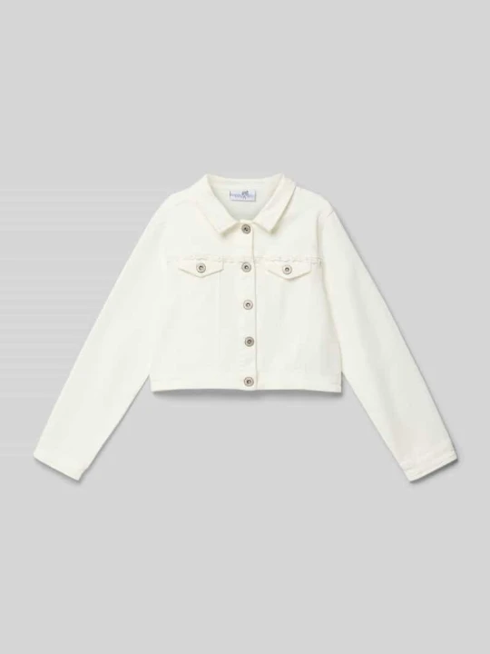 Zdjęcie produktu Kurtka jeansowa o kroju regular fit z obszyciem koronką Happy Girls Écru