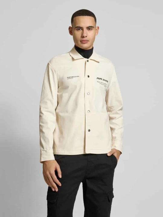 Zdjęcie produktu Kurtka jeansowa o kroju regular fit z wyhaftowanym logo Pepe Jeans Złamany biały