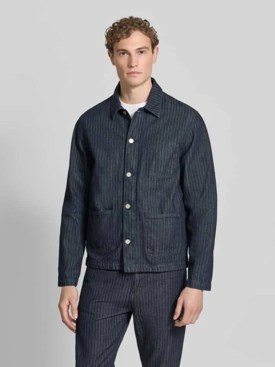 Zdjęcie produktu Kurtka jeansowa o kroju relaxed fit z czystej bawełny ekologicznej Model 'HERRINGBONE' ARMEDANGELS Granatowy