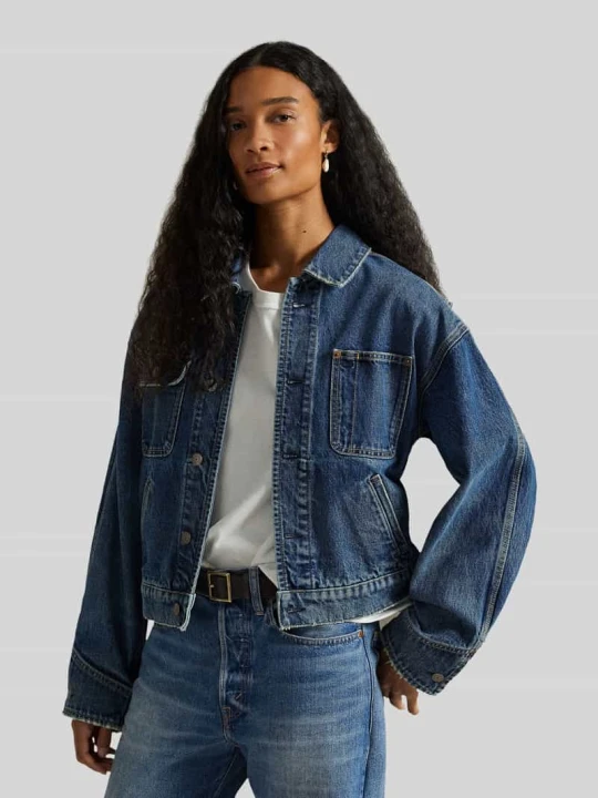 Zdjęcie produktu Kurtka jeansowa o kroju relaxed fit z czystej Bawełna Polo Ralph Lauren Jeansowy niebieski