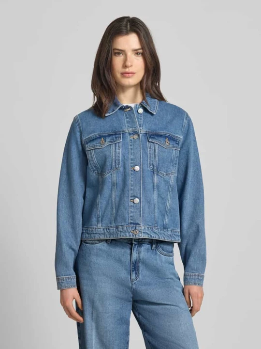 Zdjęcie produktu Kurtka jeansowa o kroju relaxed fit z Mieszanka bawełny Model 'CENA-KORI LIG B' Selected Jeansowy niebieski