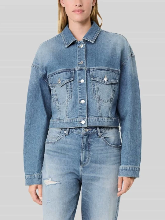 Zdjęcie produktu Kurtka jeansowa o kroju relaxed fit z mieszanka bawełny - s.Oliver x Heidi Klum Jeansowy niebieski