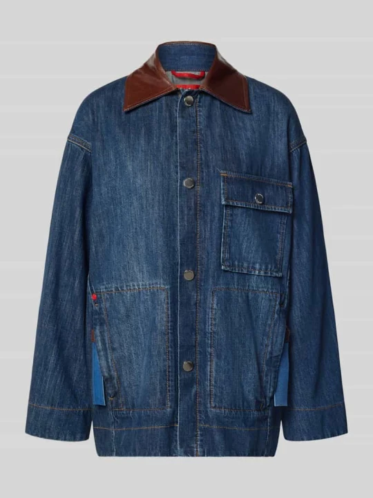Zdjęcie produktu Kurtka jeansowa o kroju relaxed fit z mieszanki bawełny model 'PELOTA' MAX&Co. Jeansowy niebieski