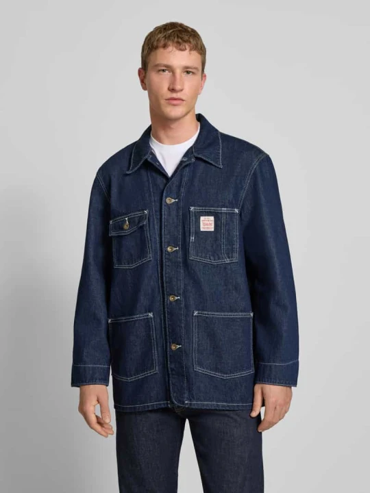 Zdjęcie produktu Kurtka jeansowa o kroju relaxed fit z naszywką z logo model „Berkley” Levi's Ciemnoniebieski