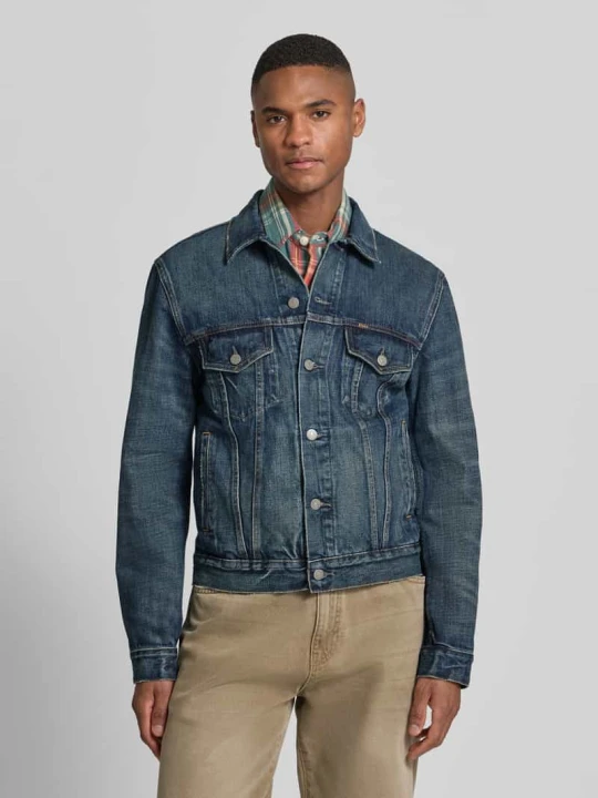 Zdjęcie produktu Kurtka jeansowa o fasonie shaped fit z czystej Bawełna Polo Ralph Lauren Jeansowy niebieski