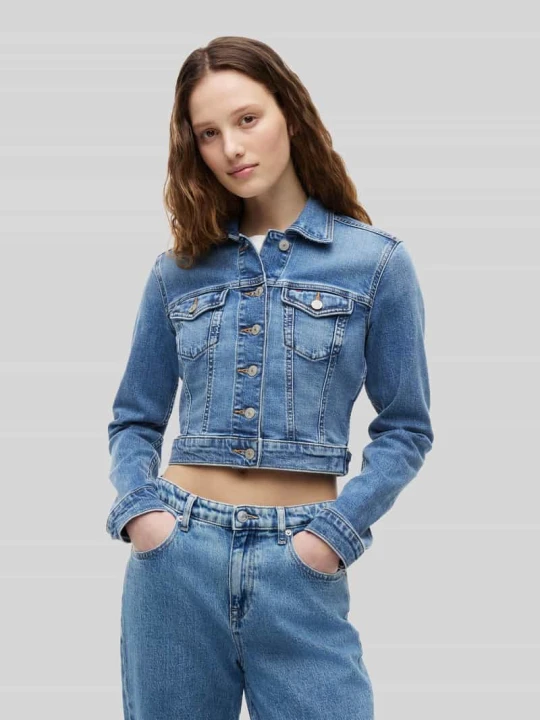 Zdjęcie produktu Kurtka jeansowa o krótkim kroju z mieszanki bawełny Tommy Jeans Jeansowy niebieski