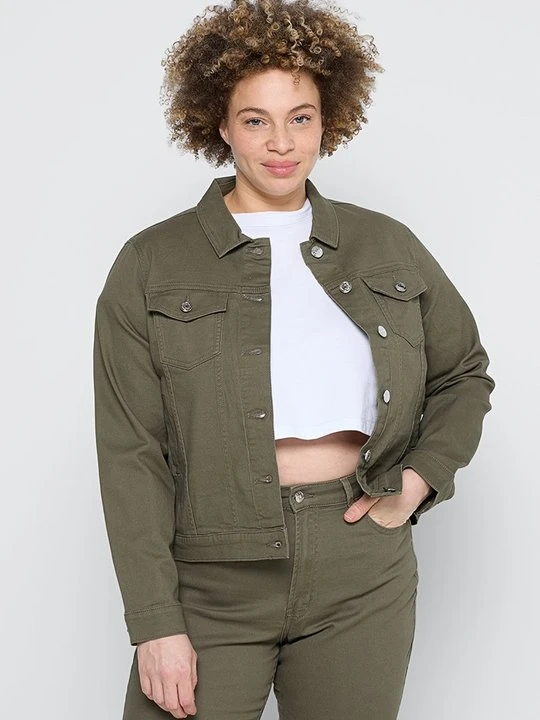 Zdjęcie produktu Kurtka jeansowa ONLY Carmakoma oliwkowy
