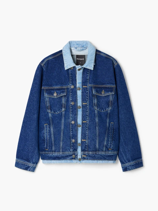 Zdjęcie produktu Kurtka jeansowa patchwork Desigual niebieski