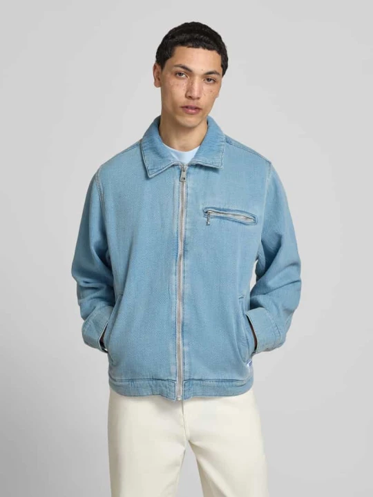 Zdjęcie produktu kurtka jeansowa w kroju regular fit z czystej bawełny model 'ELZO' Hugo Jeansowy niebieski