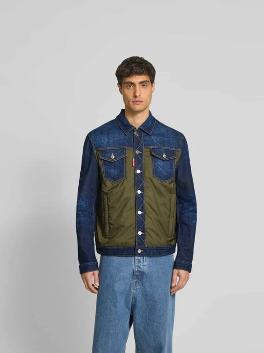 Zdjęcie produktu kurtka jeansowa w kroju regular fit z kieszeniami na piersi Dsquared2 Granatowy