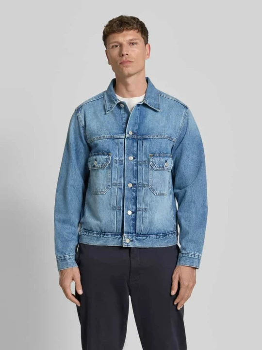 Zdjęcie produktu kurtka jeansowa w kroju regular fit z wykładanym kołnierzem model 'MENDOCINO' GAP Jeansowy niebieski