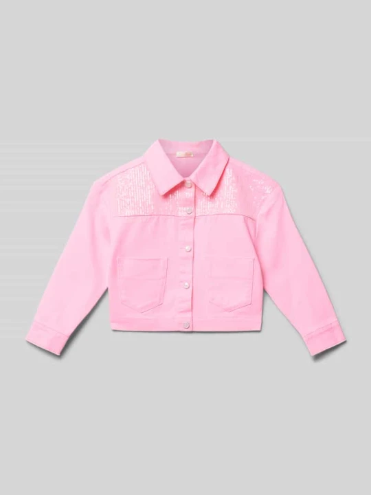 Zdjęcie produktu Kurtka jeansowa z cekinowym obszyciem Billieblush Mocnoróżowy