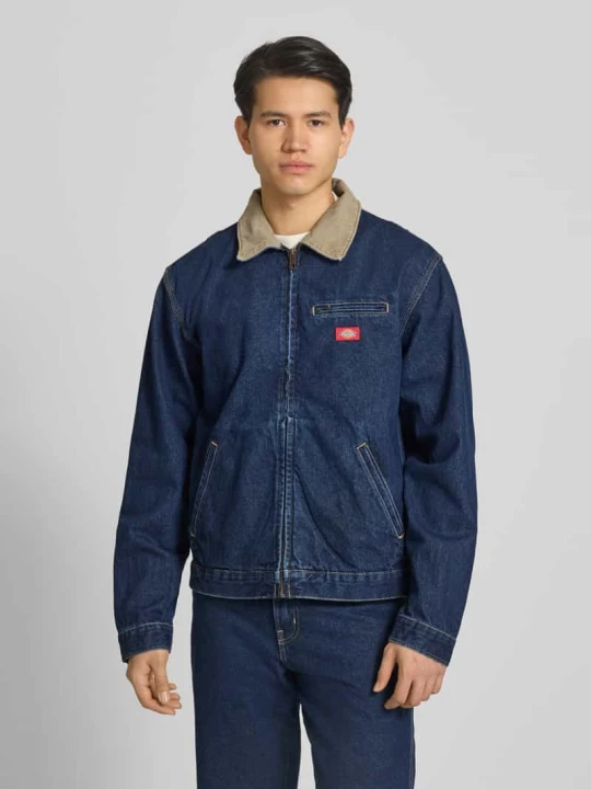 Zdjęcie produktu kurtka jeansowa z detalem z logo i zamkiem błyskawicznym Dickies Jeansowy niebieski