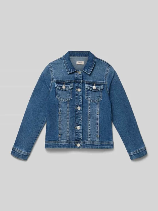 Zdjęcie produktu Kurtka jeansowa z dodatkiem streczu model ‘Sara’ Only Jeansowy niebieski