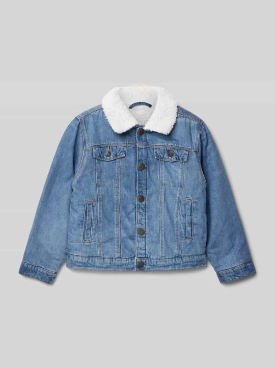 Zdjęcie produktu Kurtka jeansowa z dodatkiem wełny i kieszeniami na piersi model ‘JACK’ NAME IT Niebieski