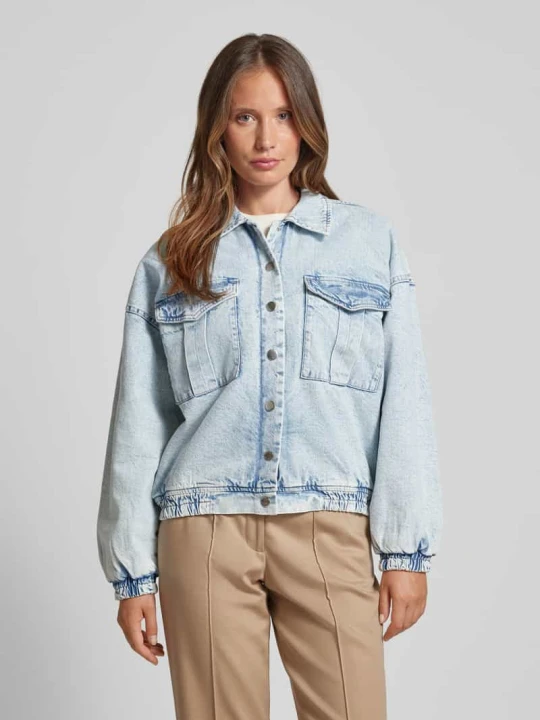 Zdjęcie produktu Kurtka jeansowa z kieszeniami na piersi model ‘BOSSIE’ Ichi Jasnoniebieski