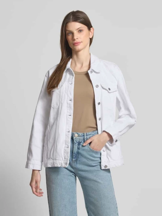 Zdjęcie produktu Kurtka jeansowa z kieszeniami na piersi model ‘MEY’ Vila Biały