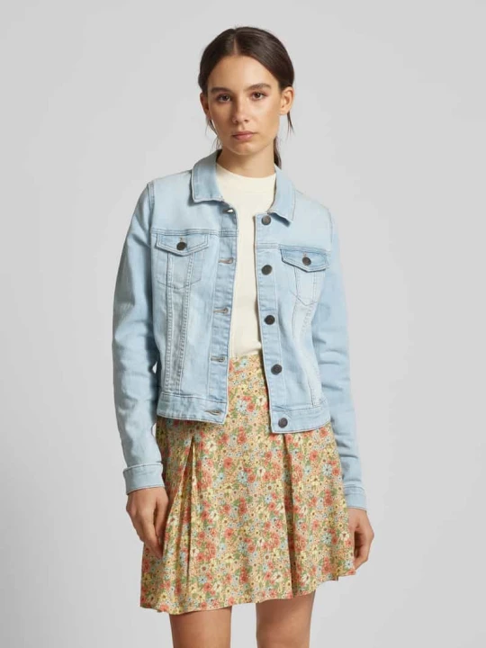 Zdjęcie produktu Kurtka jeansowa z kieszeniami z patką model ‘DEBRA’ Noisy May Jasnoniebieski
