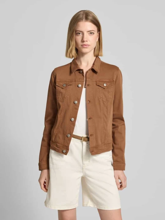 Zdjęcie produktu kurtka jeansowa z kieszeniami z patką model 'Erna' Soyaconcept Jasnobrązowy