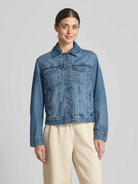 Zdjęcie produktu Kurtka jeansowa z kieszeniami z patką na piersi Jake*s Jeansowy niebieski