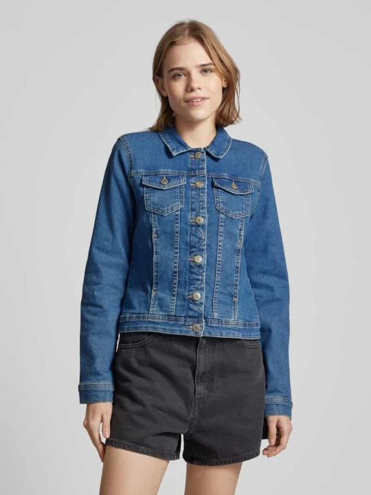 Zdjęcie produktu Kurtka jeansowa z kieszeniami z patką na piersi model ‘WONDER LIFE’ Only Jeansowy niebieski