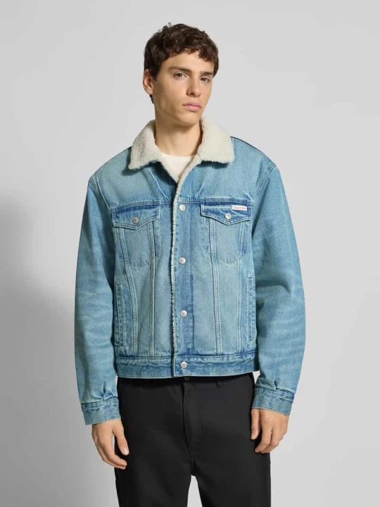Zdjęcie produktu Kurtka jeansowa z listwą guzikową Calvin Klein Jeans Jasnoniebieski