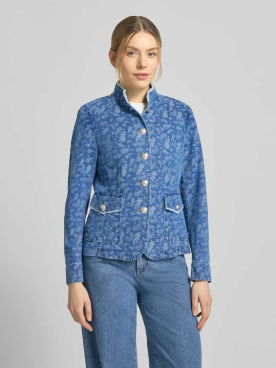 Zdjęcie produktu Kurtka jeansowa z mieszanki bawełny i lyocellu z kieszeniami z patką White Label Jeansowy niebieski