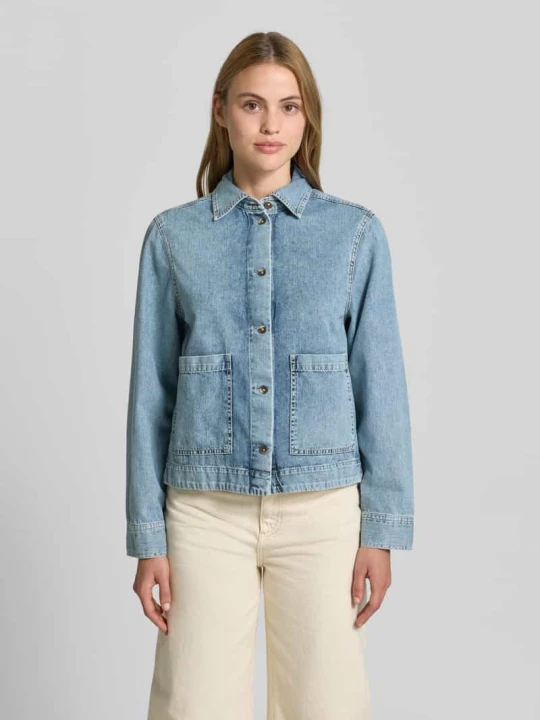 Zdjęcie produktu kurtka jeansowa z nakładanymi kieszeniami Emily Van den Bergh Jasnoniebieski