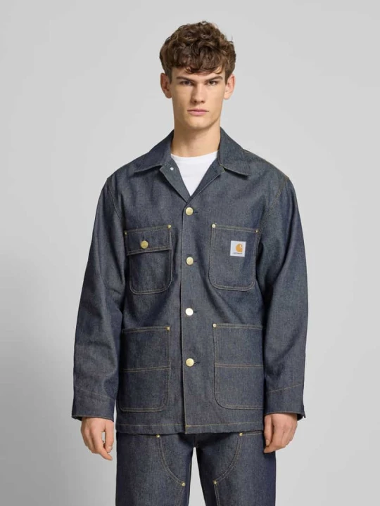 Zdjęcie produktu Kurtka jeansowa z naszywanymi kieszeniami Model 'ADEN' Carhartt WIP Jeansowy niebieski