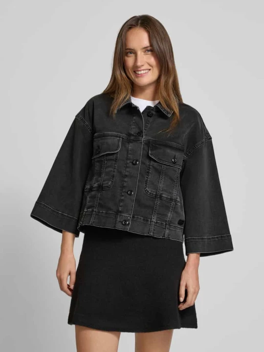 Zdjęcie produktu Kurtka jeansowa z szerokimi rękawami model ‘Penn Deluxe’ MOS MOSH Antracytowy